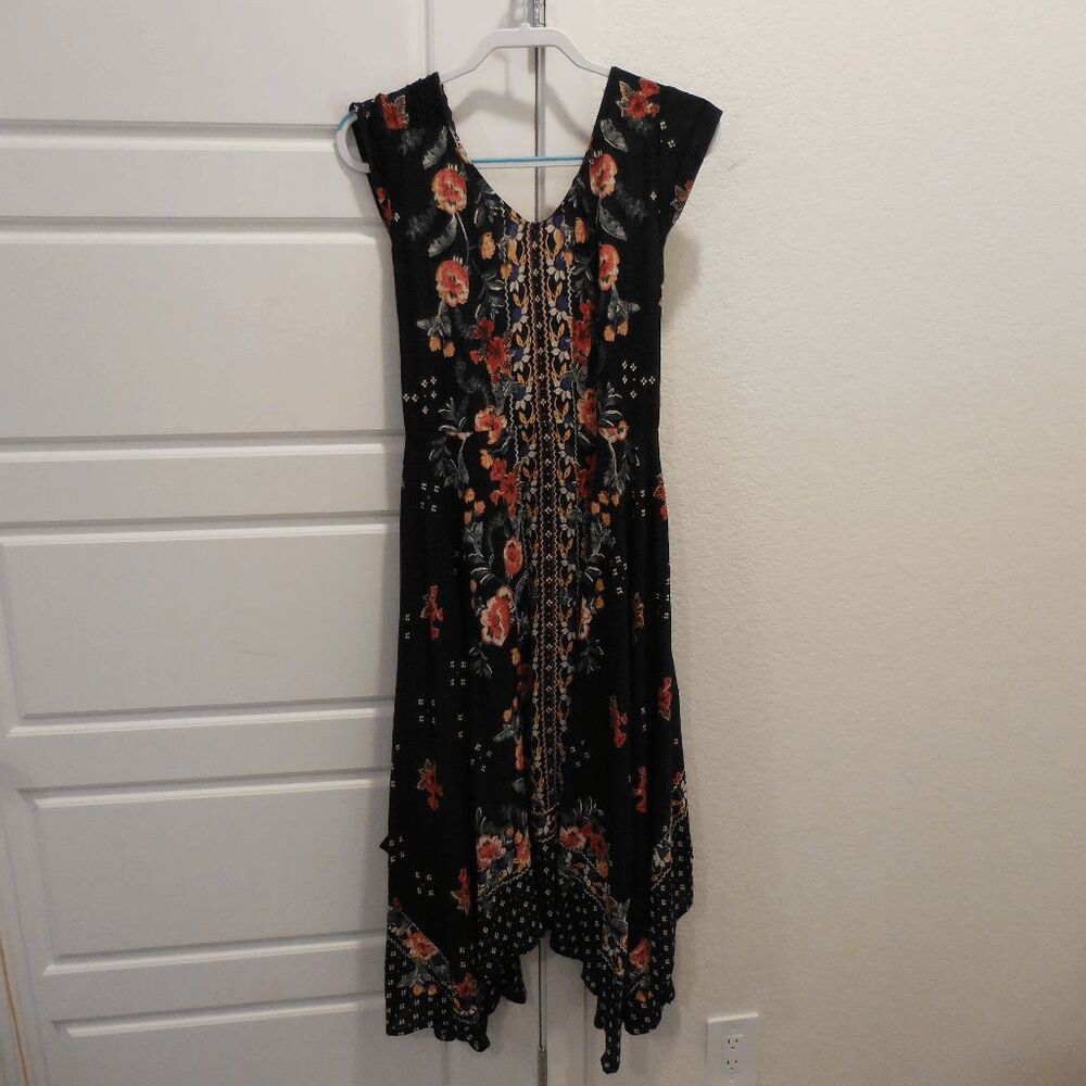 VTG 90’s Y2K‎ Lola P Floral Babydoll Maxi Dress Fairy Whimsi Beaded Chiffon Sz S